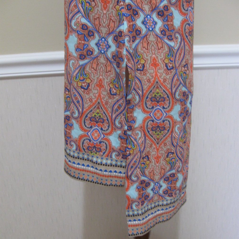 ***SOLD*** Collared Halter Tunic Top sz S Colorful Boho Paisley Print - Picture 6 of 12